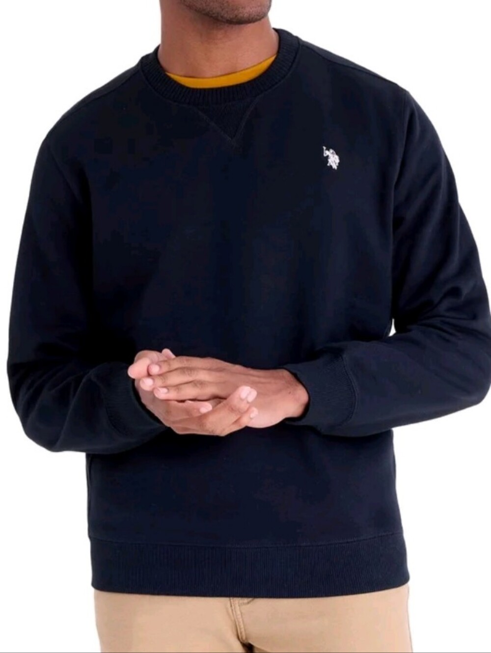 U.S. Polo Assn. Men's Size S Crewneck Fleece Sweatshirt NWT Black